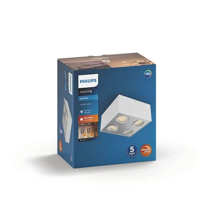 LED-Halogen-Anbauleuchte 4x 4,5W BOX Moving white PHILIPS