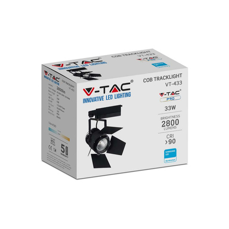 LED-Schienenstrahler 33W 5000K Schwarz Samsung Chip VT-433 V-TAC - 5 Jahre Garantie