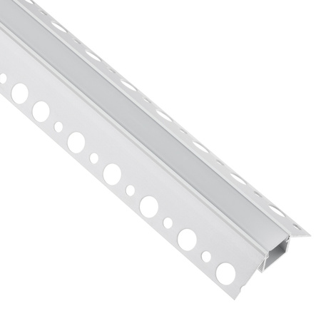 Eckprofil Architektonisches Aluminium LED-Profil typ Z für Gipskartonplatten mit Milchglasabdeckung, 2m LUMILED