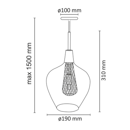 HÄNGE-DECKENLEUCHTE Dyson 1xG9 transparent GLAMOUR