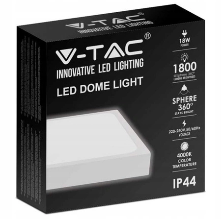 LED-Deckenleuchte für Badezimmer 18W 1800lm 4000K IP44 23cm quadratisch Weiß