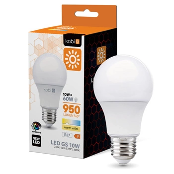 LED-Lampe E27 Ball 10W 950lm 3000K Warm 270° Kobi