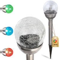 Garten LED Solarbetriebene Kugel Glas Inox 8 cm GOLDLUX (Polux)