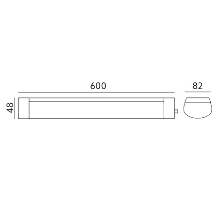 LED-Hermetische Langfeldleuchte 18W 1800lm IP65 60cm Neutral 4000K