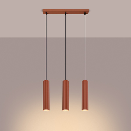 Decke Hängelampe Tuba Spot 3x GU10 Ocker Rot Carbon Deep Space SL.1632 Sollux