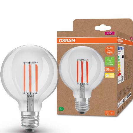 E27 CL G95 LED Lampe 4W = 60W 840lm 3000K Warm 360° OSRAM ULTRA EFFICIENT Filament