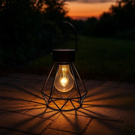 LED-Solar-Hängeleuchte für den Außenbereich Garten Laterne 3000K IP44 Dämmerungssensor