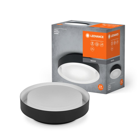 Plafond Deckenleuchte E27 Schwarz Weiß 29cm Orbis Ledvance