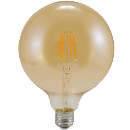 E27 G125 LED Leuchtmittel 4W = 18W 320lm 2000K Warm 360° GOLDLUX Filament (Polux)