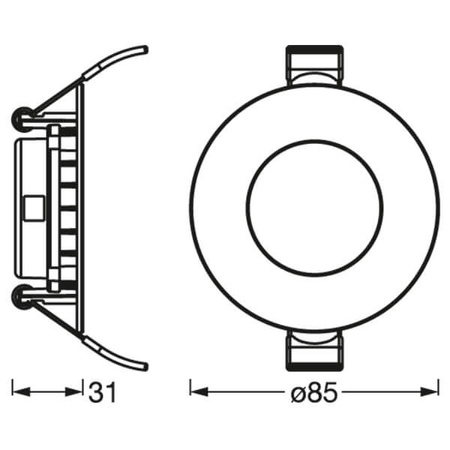 LED-Panel-Deckeneinbauleuchte DOWNLIGHT SLIM 4,5W 240lm 4000K Neutral 8,5 cm LEDVANCE