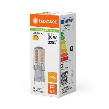 LED-Kapsel-Glühbirne G9 2.6W = 30W 320lm 2700K Warm 300° Ledvance