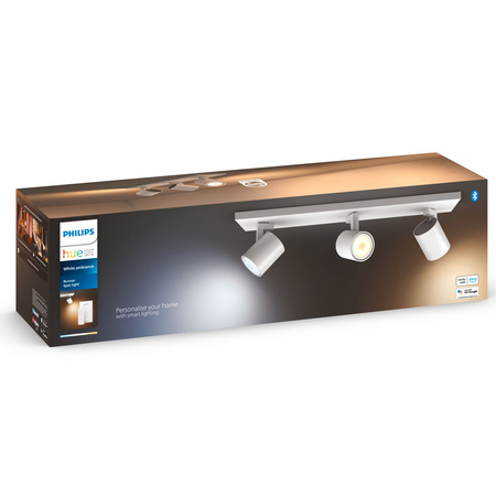 LED Spot Runner Weiß 3x 4.2W CCT PHILIPS HUE Bluetooth Zigbee Deckenleuchte + Dimmschalter