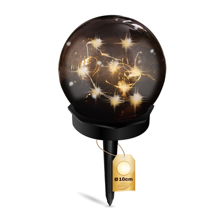 LED-Solar-Gartenlampe mit Nieten dekorative Kugel 3000K IP44 10 cm