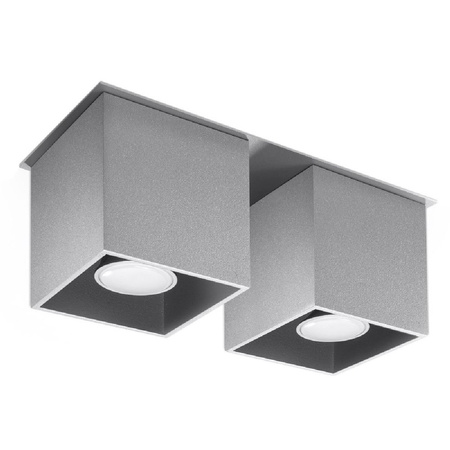 QUAD 2 2xGU10 Halogen-Anbauleuchte Minimalist Grey SOLLUX