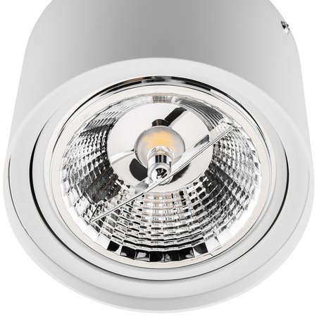Aufputz HALOGEN SPOT TUBA Beweglich GU10 AR111 Rund Weiß 100mm TELES LUMILED