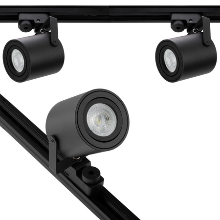 Beleuchtung Stromschienenset 1m + 2x LED Stromschienenstrahler GU10 Lampe Schwarz Matt