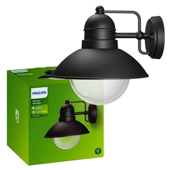 Gartenlampe LED Wandlampe HOVERFLY myGarden E27 IP44 Laterne für Daunen Schwarz PHILIPS