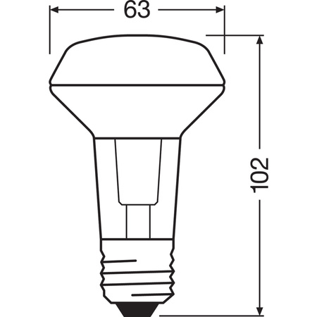 LED-Lampe E27 R63 4,3W = 60W 350lm 2700K Warm 36° OSRAM Parathom