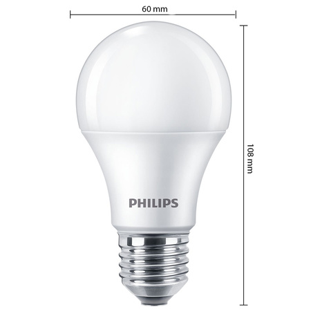 4x LED Lampen E27 A60 10W = 75W 1055lm 4000K Neutral Milk PHILIPS