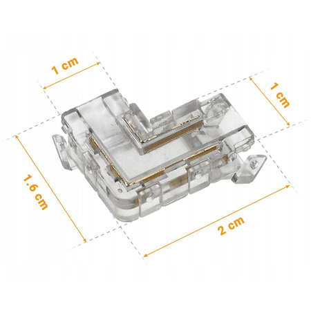 Stecker für LED-Streifen COB NEON MONO 8mm Winkel "L"