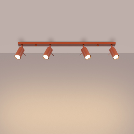 Tuba Spot Reflektor Deckenleuchte 4x GU10 Ocker Rot Ring Bittersüß Schimmer SL.1510 Sollux