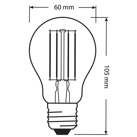E27 A75 LED Lampen 8W = 75W 1055lm 2700K Warm 320° OSRAM STAR DIM Filament