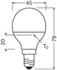 LED-Lampe P45 Ball E14 4.9W = 40W 470lm 2700K Warm CRI>97 180° CLASSIC Osram