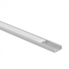 LED-Anbauprofil aus Aluminium eloxiert 1m mit milchigem Lampenschirm für LED-Streifen + Endkappen Ecolight N-Serie