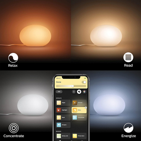 FLOURISH Schreibtischlampe Weiß EU/UK E27 LED 9.5W CCT RGB PHILIPS HUE Bluetooth Zigbee