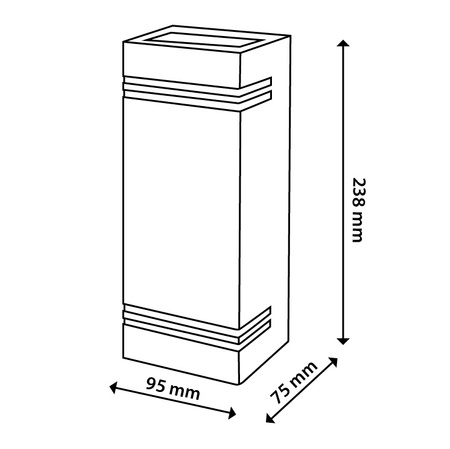 Gartenleuchte NELA Elevation Wandleuchte 2xGU10 IP44 Oben Unten Schwarz