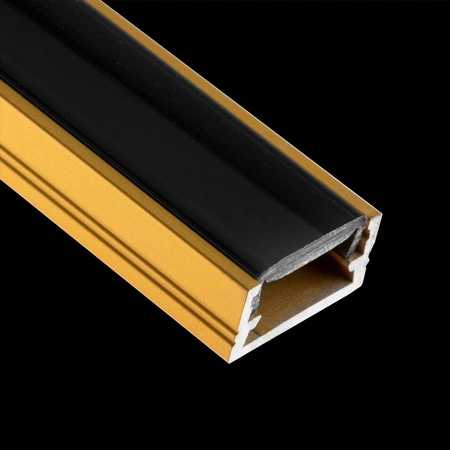 Aluminiumprofil MINI für LED-Streifen mit Schwarz Abdeckung, 2m Gold LUMILED