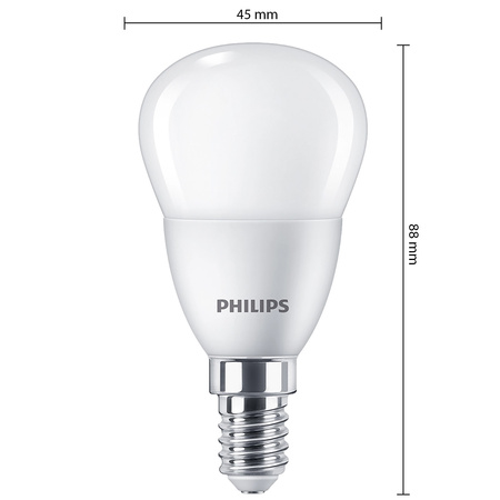 LED-Lampe E14 Ball P45 6W = 48W 620lm 2700K Warm Essential Philips