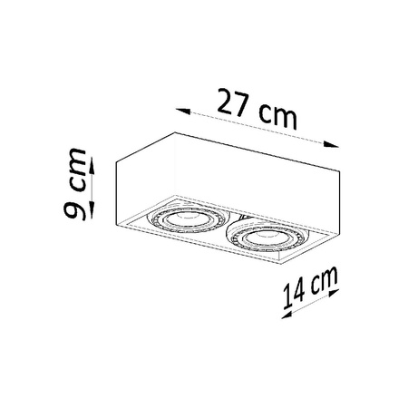 Anbauleuchte QUATRO 2 2xGU10 ES111 Spot Rechteckig Grau SOLLUX