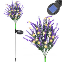 Solar LED Lavendel Blume angetrieben Dekorative Gartenlampe 75 cm