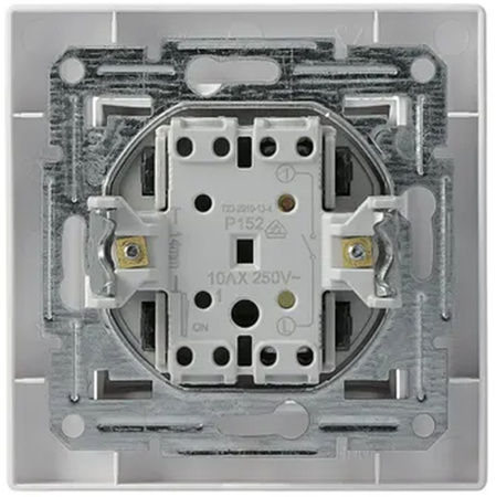 Einpoliger Unterputz-Kerzenschalter Asfora IP20 mit weißem Rahmen