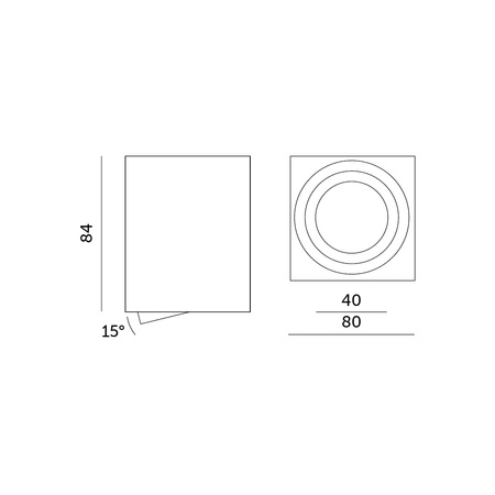 Aufbauleuchte OH37 SQUARE GU10 KOBI WHITE
