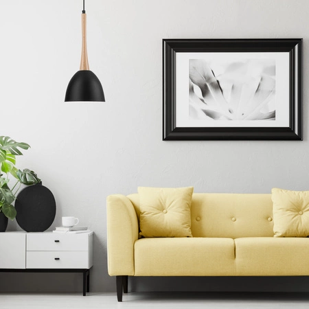 VANESSA E27 Schwarze Pendelleuchte aus Holz LM-1.1/77 Lamkur