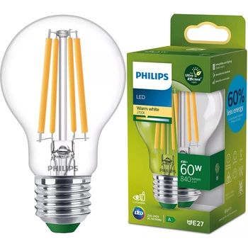 E27 A60 LED Lampen 4W = 60W 840lm 2700K Warmfilament PHILIPS Ultra Efficient