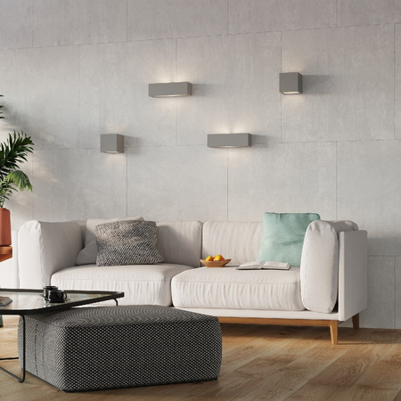 LED LEO E27 Wandleuchte Keramikwürfel Grau SOLLUX