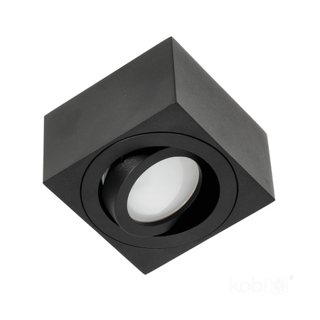 Aufbaumontierte HALOGEN SPOT 50 mm schwarze quadratische bewegliche Leuchte OH37S Kobi