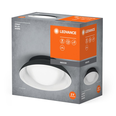 Plafond Deckenleuchte E27 Schwarz Weiß 30cm Orbis Ledvance