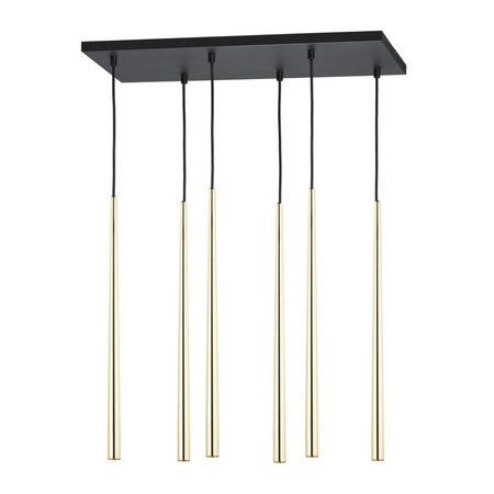 PIANO GOLD Pendelleuchte Icicles Schwarz und Gold Modern 6xG9 6420 TK Lighting