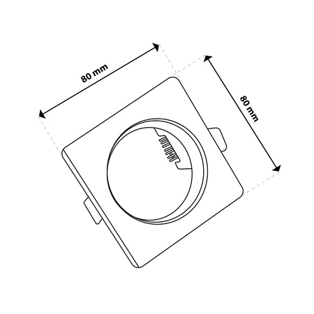 Halogen-Einbauleuchte Fixed Square PAVO Chromblech MR16 GU10 LUMILED