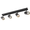 Wand- &amp; Deckenstrahler 4x GU10 Schwarz Gold NICEA Sanico Goldlux