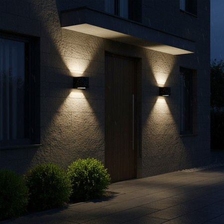 LED-Gartenwandleuchte GU10 BOSTON quadratisch GOLDLUX (Polux) ALUMINIUM SCHWARZ