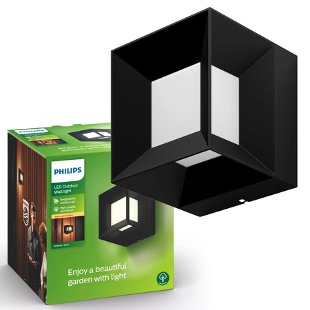 LED-Gartenleuchte Wandleuchte PARTERRE myGarden 8W 2700K IP44 Cube Schwarz PHILIPS