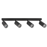 LED PARIS 4 x GU10 Schwarz GOLDLUX (Polux) LED Decken-/Wandleuchte