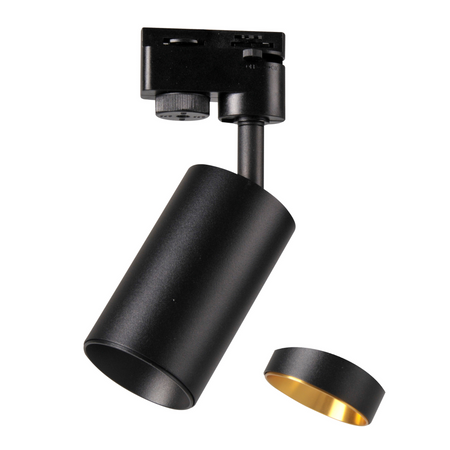 Stromschienen-Kit 1-Phasen-Schiene + 3x GU10 Reflektor Schwarz MARIBEL Sanico Goldlux