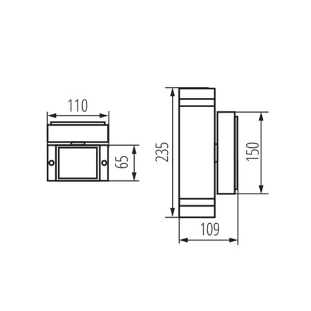 Außenwandleuchte oben unten LED ZEW EL 2x GU10 Schwarz IP44 Kanlux
