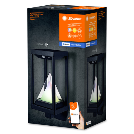 Intelligente Solar-Gartenwandleuchte 6W 400lm RGB+W SMART+ BLUETOOTH LEDVANCE